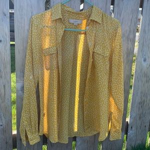 Like New Women’s Yellow Loft Button Up Sz. S
